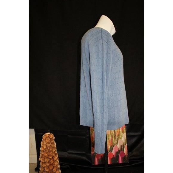 Banana Republic Cable knit sweater (Large) Light Blue - Picture 4 of 12